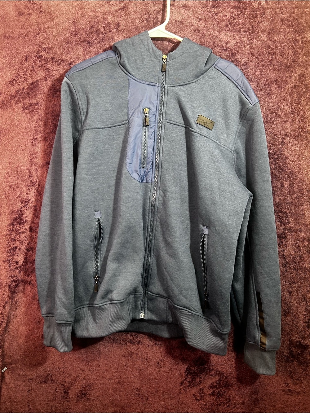 HRX Men's Charcoal Gray Lightweight Hooded Jacket